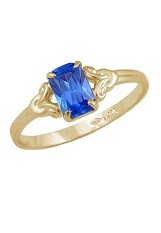 nice little yellow gold rectangle September birthstone baby ring